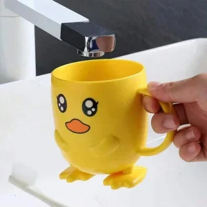 1pc Multi-functional Thickened Cute Cartoon Duckling Cup, Suitable For Toothbrushing, Rinse And Drinking Yellow