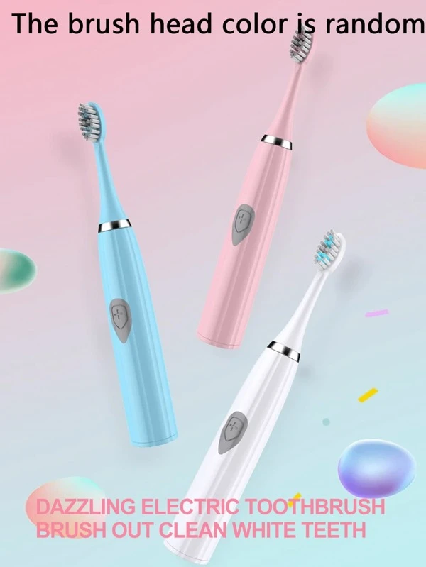 Universal Electric Toothbrush For Adults IPX7 Waterproof, Smart Timer, Life - Perfect For Travel!The Brush Head Color Is Random White