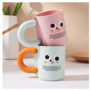 1pc Toothbrush Cup Couple Creative Cute Cartoon Cup Mouthwash Cup High Value Household Plastic Toothbrush Cup Wash Cup Multicolor