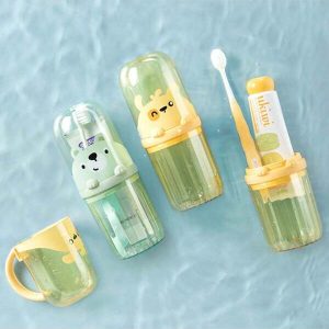 1pc Travel Mouthwash Cup Washing Set Toothbrush Toothpaste Storage Box Portable Couple Business Trip Travel Toothbrush Cup Toiletry Bag Wash Bag Bathroom Beach Bag Vacation Holiday Essentials School Supplies Travel Essentials Ladies Dorm Multicolor